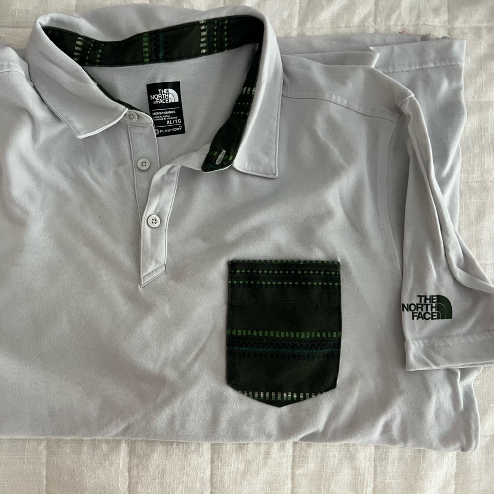 The North Face Gray Polo Shirt Versatile Cotton Blend
